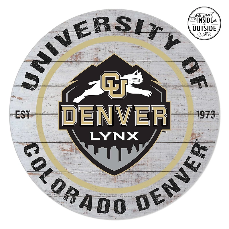 CU Denver Lynx 20'' x 20'' Indoor/Outdoor Weathered Circle Sign