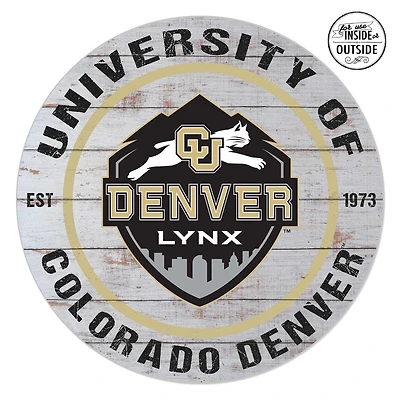 CU Denver Lynx 20'' x 20'' Indoor/Outdoor Weathered Circle Sign