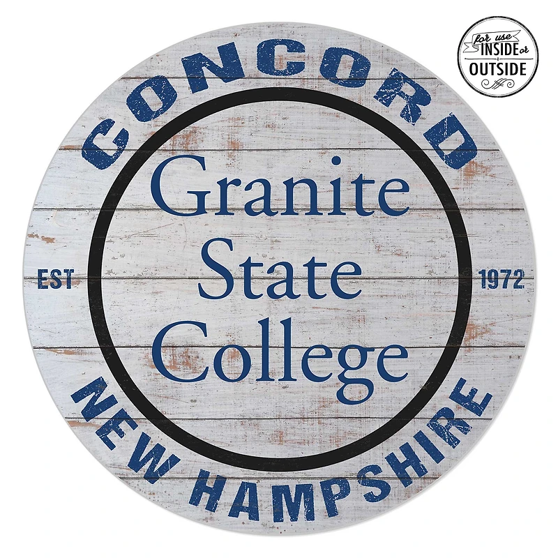 Granite State College 20'' x 20'' Indoor/Outdoor Weathered Circle Sign