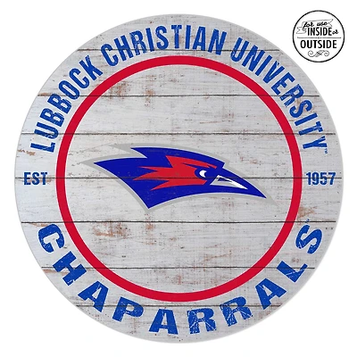 Lubbock Christian Chaparral 20'' x 20'' Indoor/Outdoor Weathered Circle Sign