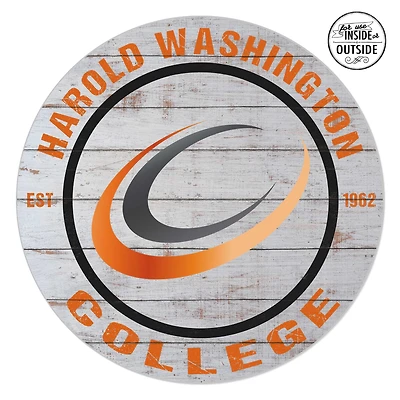 Harold Washington College Phoenix 20'' x 20'' Indoor/Outdoor Weathered Circle Sign