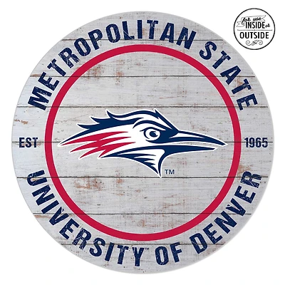MSU Denver Roadrunners 20'' x 20'' Indoor/Outdoor Weathered Circle Sign