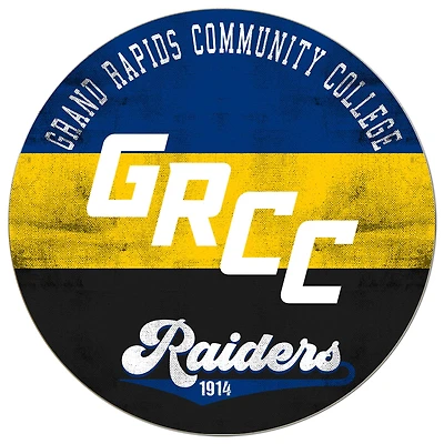 Grand Rapids Raiders 20'' x 20'' Retro Logo Circle Sign