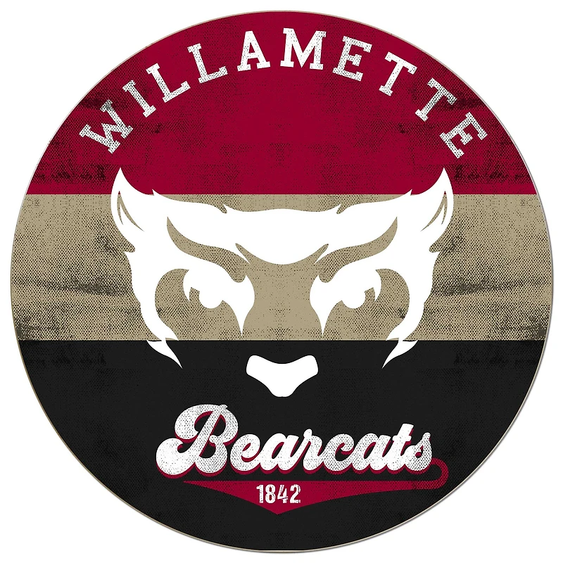 Willamette Bearcats 20'' x 20'' Retro Logo Circle Sign