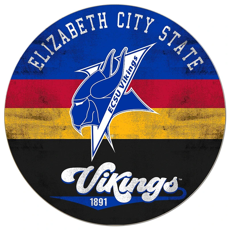 ECSU Vikings 20'' x 20'' Retro Logo Circle Sign