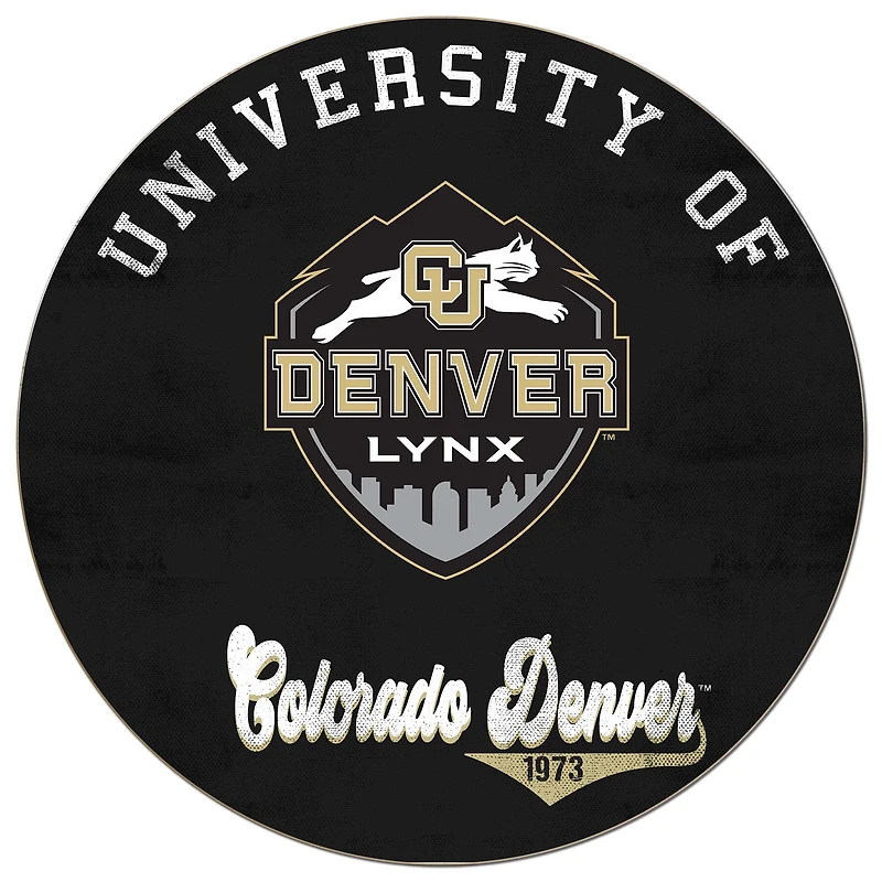 CU Denver Lynx 20'' x 20'' Retro Logo Circle Sign