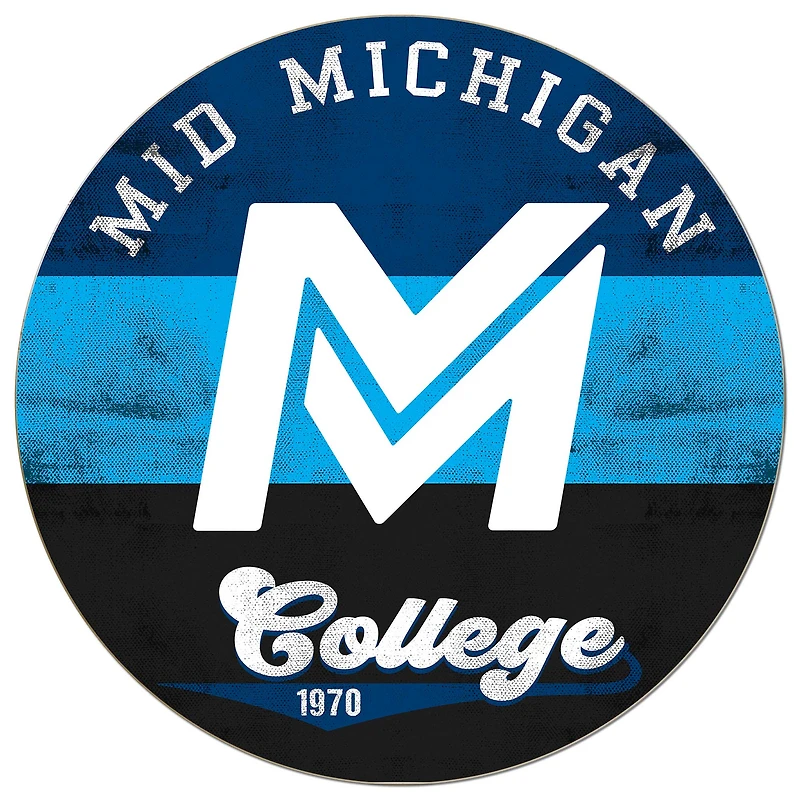 Mid Michigan College 20'' x 20'' Retro Logo Circle Sign