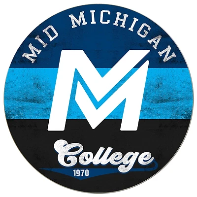 Mid Michigan College 20'' x 20'' Retro Logo Circle Sign
