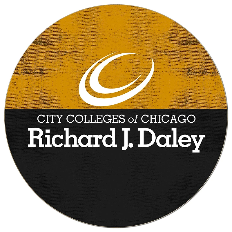 Richard J Daley College Bulldogs 20'' x 20'' Retro Logo Circle Sign