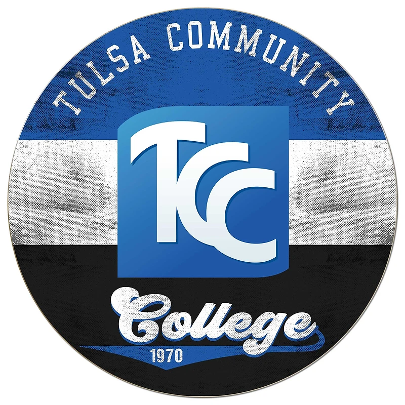 Tulsa Community College 20'' x 20'' Retro Logo Circle Sign