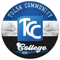 Tulsa Community College 20'' x 20'' Retro Logo Circle Sign