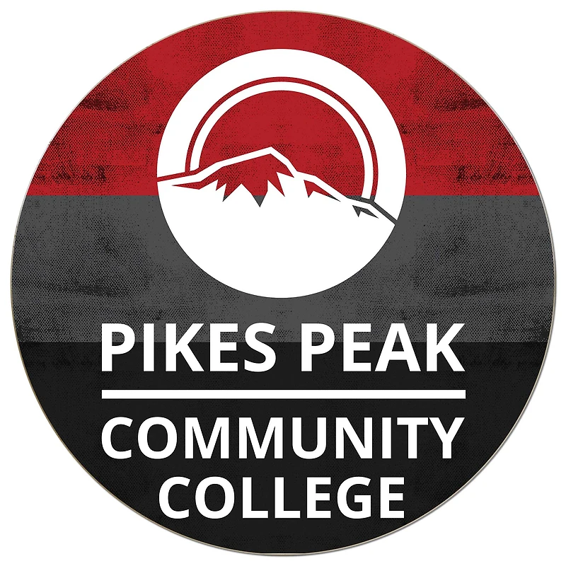 Pikes Peak State College 20'' x 20'' Retro Logo Circle Sign
