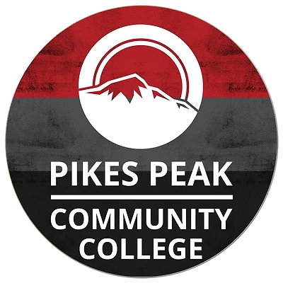 Pikes Peak State College 20'' x 20'' Retro Logo Circle Sign