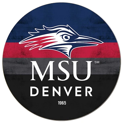 MSU Denver Roadrunners 20'' x 20'' Retro Logo Circle Sign