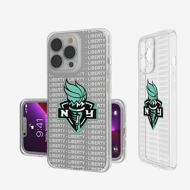 New York Liberty iPhone Clear Text Backdrop Design Case