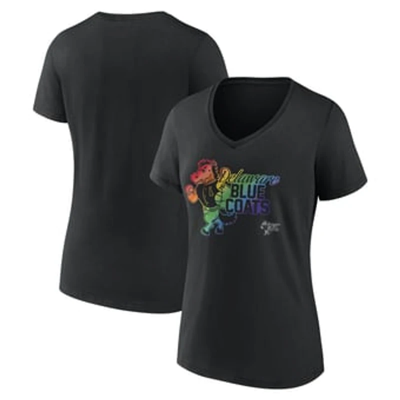 Women's Black Delaware Blue Coats Pride Logo V-Neck T-Shirt