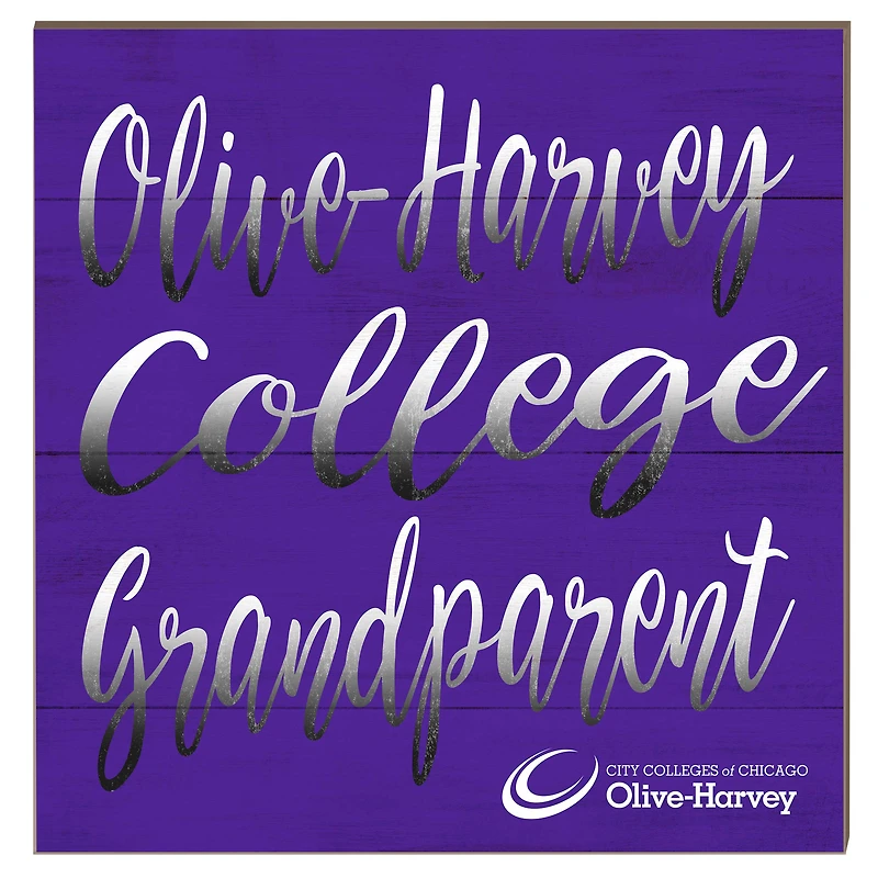 Olive-Harvey College Purple Panthers 10" x 10" Grandparent Plaque