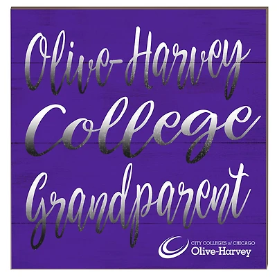 Olive-Harvey College Purple Panthers 10" x 10" Grandparent Plaque