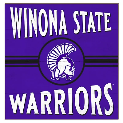 Winona State Warriors 10" x 10" Retro Team Sign