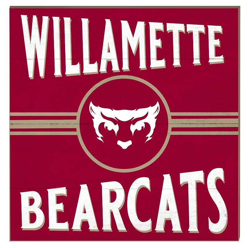 Willamette Bearcats 10" x 10" Retro Team Sign