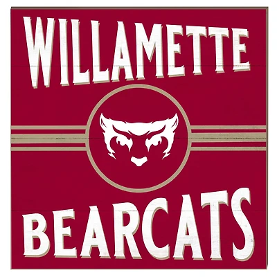 Willamette Bearcats 10" x 10" Retro Team Sign
