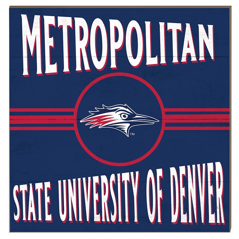 MSU Denver Roadrunners 10" x 10" Retro Team Sign