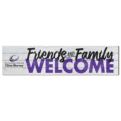 Olive-Harvey College Purple Panthers 10" x 40" Friends & Family Welcome Sign