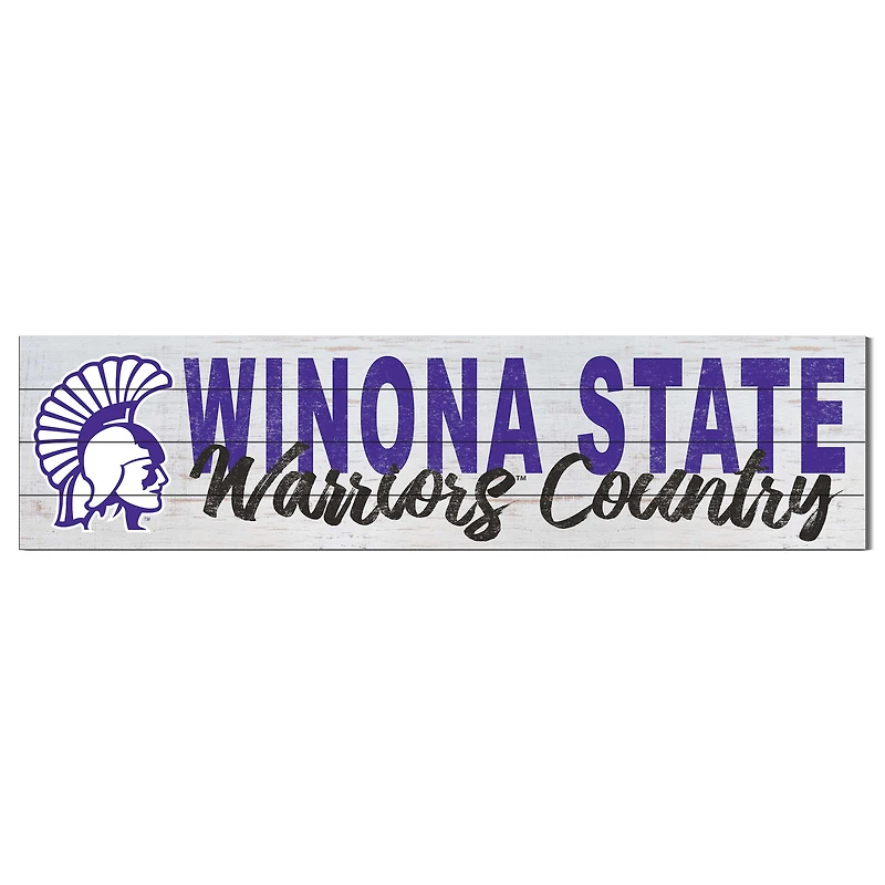 Winona State Warriors 10" x 40" Logo Sign