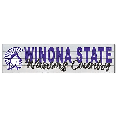 Winona State Warriors 10" x 40" Logo Sign