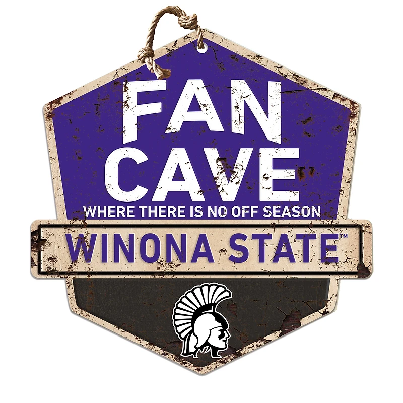 Winona State Warriors 20" x 20" Fan Cave Badge Sign