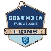 Columbia University 20" x 20" Fans Welcome Badge Sign
