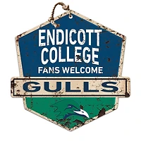 Endicott College 20" x 20" Fans Welcome Badge Sign