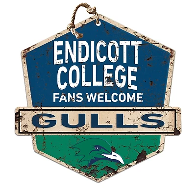 Endicott College 20" x 20" Fans Welcome Badge Sign