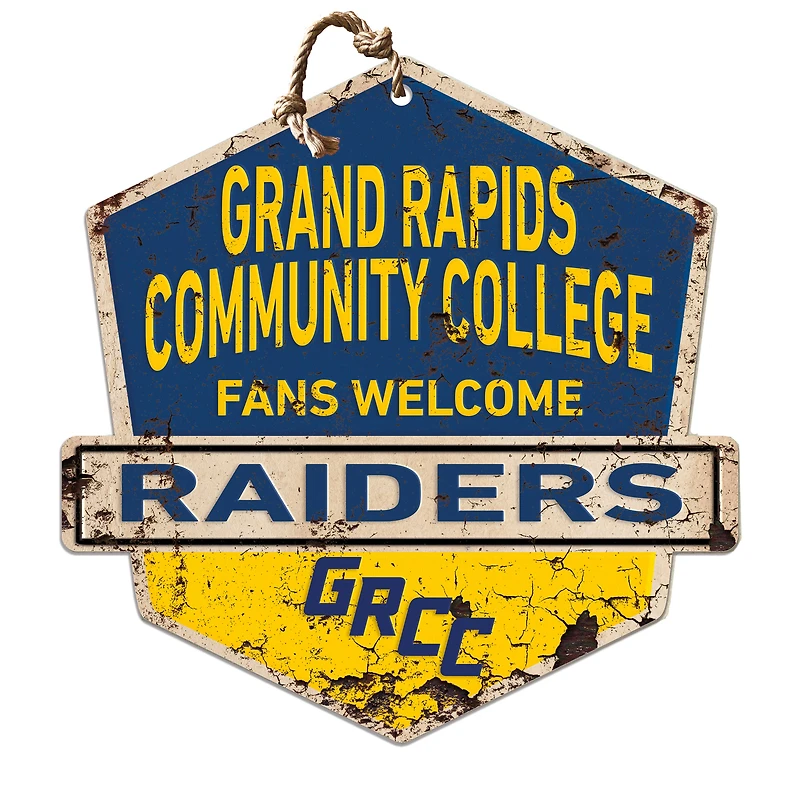 Grand Rapids Raiders 20" x 20" Fans Welcome Badge Sign