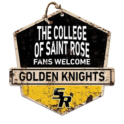 Saint Rose Golden Knights 20" x 20" Fans Welcome Badge Sign