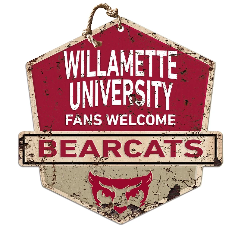 Willamette Bearcats 20" x 20" Fans Welcome Badge Sign