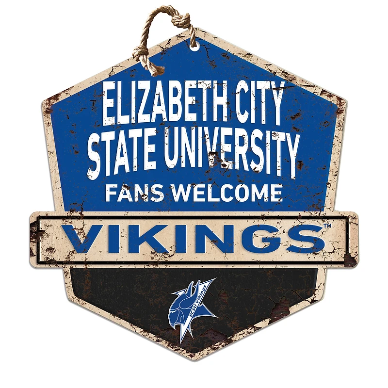ECSU Vikings 20" x 20" Fans Welcome Badge Sign