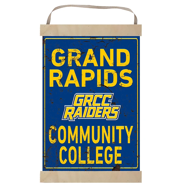 Grand Rapids Raiders 12" x 20" Faux Rust Banner Sign