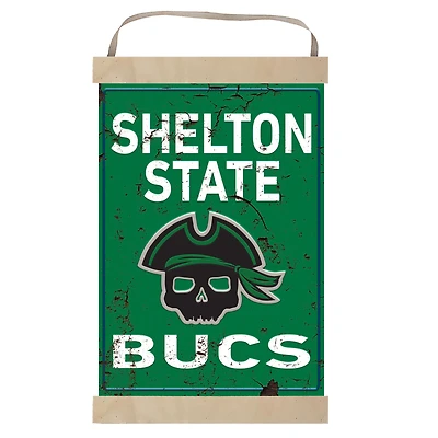 Shelton State Buccaneers 12" x 20" Faux Rust Banner Sign