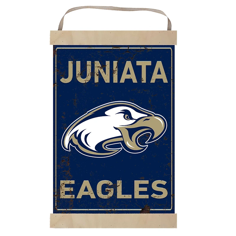 Juniata Eagles 12" x 20" Faux Rust Banner Sign