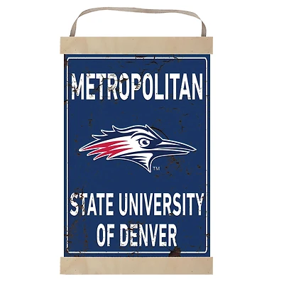 MSU Denver Roadrunners 12" x 20" Faux Rust Banner Sign