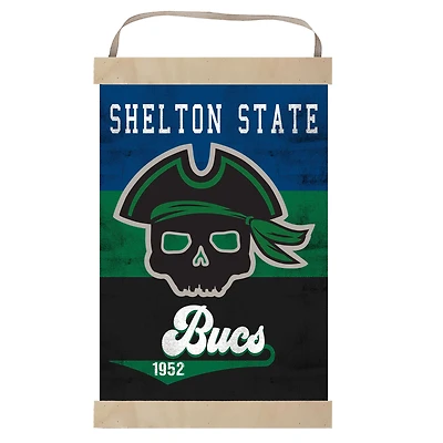 Shelton State Buccaneers 12'' x 20'' Retro Logo Banner Sign