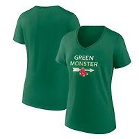 Women's Green Boston Red Sox Monster Seats V-Neck T-Shirt