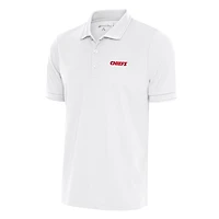Men's Antigua White Kansas City Chiefs Team Logo Throwback Affluent Big & Tall Polo