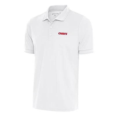 Men's Antigua White Kansas City Chiefs Team Logo Throwback Affluent Big & Tall Polo