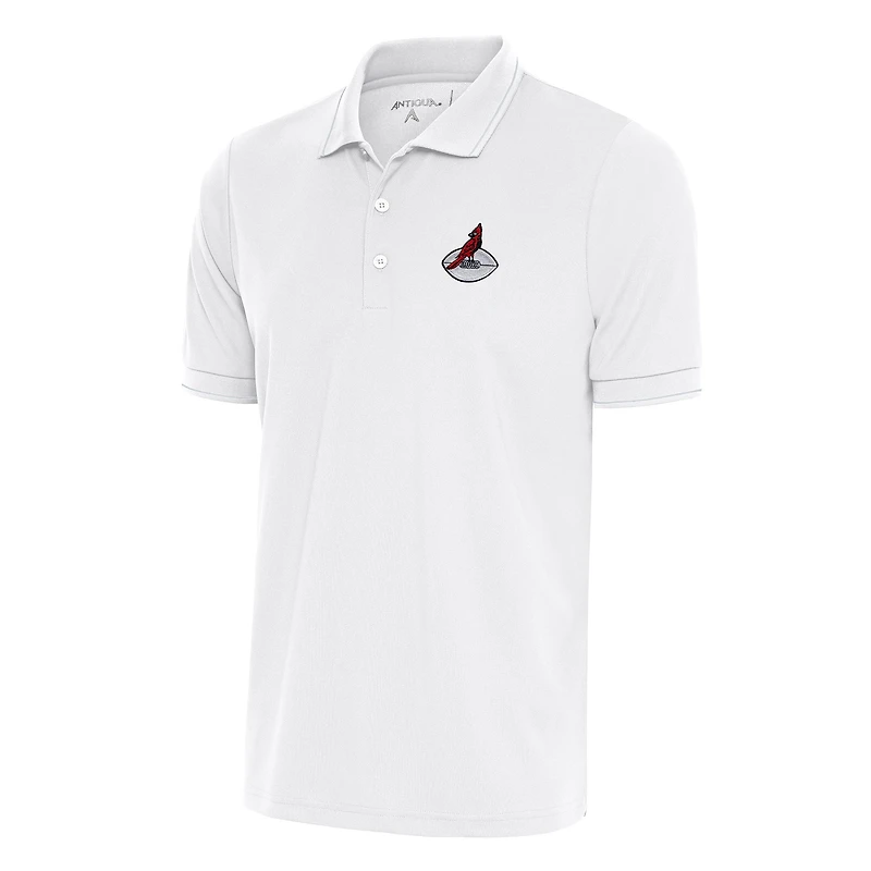 Men's Antigua White Arizona Cardinals Team Logo Throwback Affluent Polo