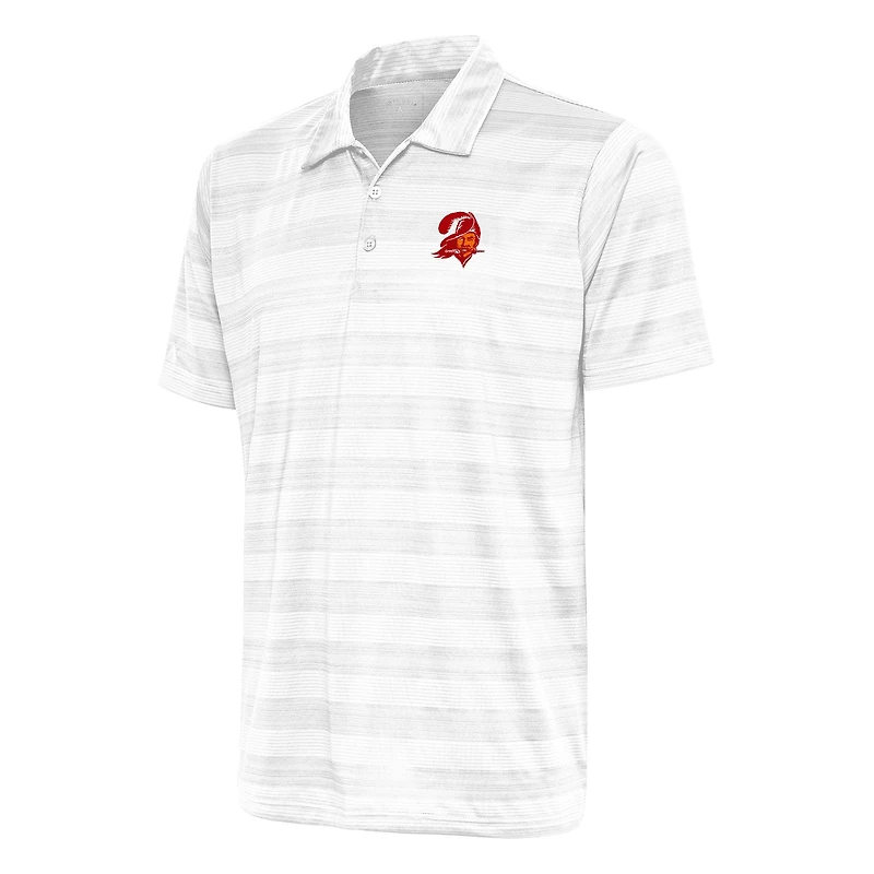 Men's Antigua White Tampa Bay Buccaneers Team Logo Throwback Compass Polo