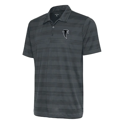 Men's Antigua Charcoal Atlanta Falcons Team Logo Throwback Compass Polo