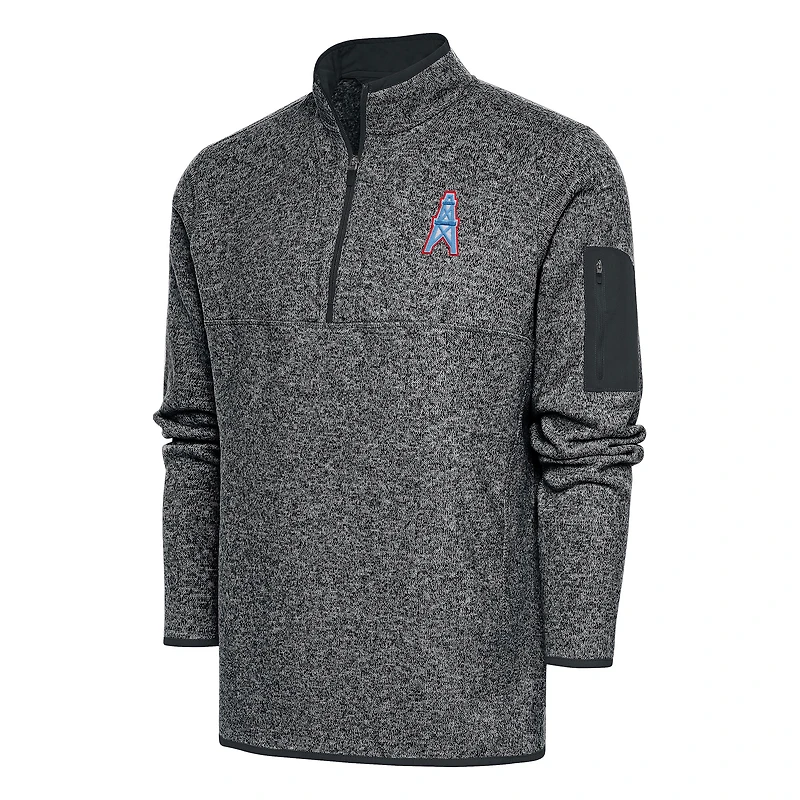 Men's Antigua Houston Oilers Team Logo Throwback Fortune Big & Tall Quarter-Zip Pullover Jacket