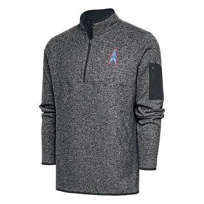 Men's Antigua Houston Oilers Team Logo Throwback Fortune Big & Tall Quarter-Zip Pullover Jacket